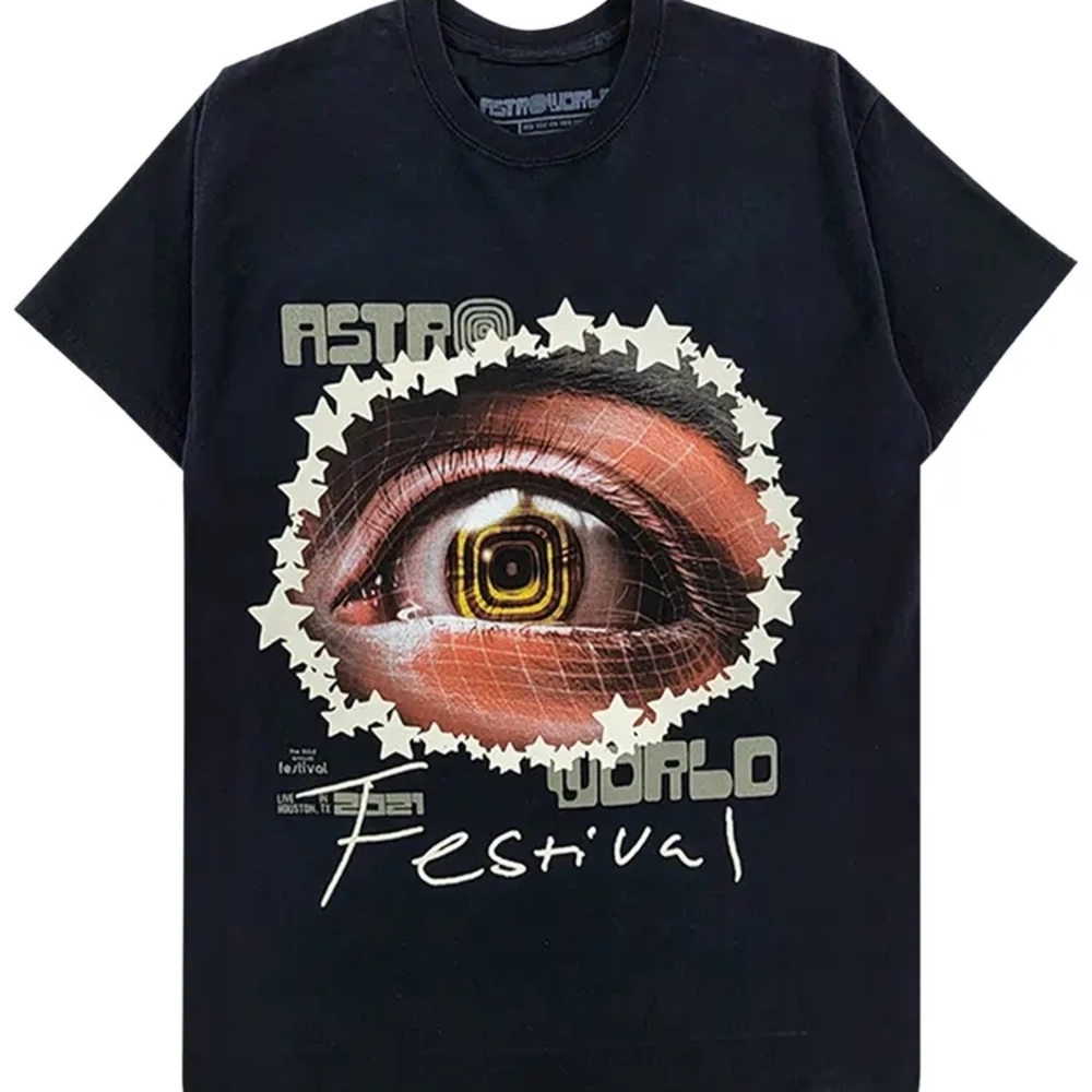 Travis Scott Black Astroworld Festival Tee